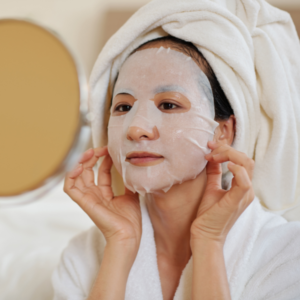 Masque coréen en tissu pour le visage au collagene et apaisant