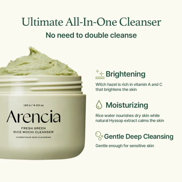 Arencia - Fresh Green Rice Mochi Cleanser - 120ml – Image 2